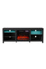70inch TV Stand Unit Cabinet with Electric Fireplace Media & 12 Colour LED Light