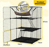 4 Tier Cat Cage Indoor Large Cats Enclosure w/ Hammock Ladders Doors Detachable