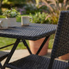 3 Piece Rattan Bistro Dining Set Outdoor Garden Balcony Folding Table Chair