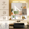 Bathroom Mirror Cabinet with Shaver Socket & Door & Open Compartment & LED Vdlod
