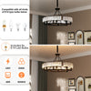 Vintage Round Crystal Chandelier Industrial Ceiling Chandelier Flush Mount Light