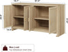 Wooden Sideboard Buffet Storage Cabinet Kitchen Cupboard with 4 Rattan Doors