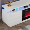 70'' TV Stand 36'' Electric Fireplace Storage Cabinet Media Flame Entertainment