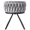 4PCS SWIVEL VELVET DINING CHAIRS ROTATABLE METAL LEGS KITCHEN CHAIRS MODERN GREY