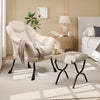 Comfy Armchair with Footstool, Lazy Chair with Footstool Accent Sofa Chair