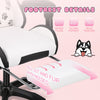 Cute Gaming Chair with Dog Ears for Girls, Height Adjustable Reclining Chair