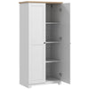 172cm Wooden Storage Cabinet Cupboard With 2 Doors 4 Shelves White Pantry Closet