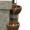 Garden Water Feature Outdoor Solar Powered LED Fountain Cascading Bowls Teamson
