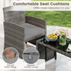 COSTWAY 4 Piece Patio Conversation Set Outdoor Wicker Furniture
