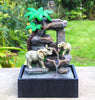 Garden Ornament Fountain Elephant Water Feature Zen Indoor Table Top LED Light