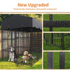 XXL Large Outdoor Dog Kennel Crate Fully Covered Roof Dog Fence Pen Feeder Door