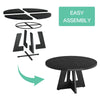 Round Dining Table for 4, 47-Inch Farmhouse Circle Kitchen Table for Dinner Room
