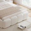 4ft6 Double Bed with Velvet Upholstery Headboard, Sturdy Slats for Teens, Adults