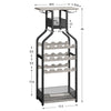 Metal Rack Cabinet Floor Bottle Storage Holder Stand Display Shelf