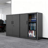 COSTWAY Metal Storage Cabinet Garage Tool Cabinet with 2 Lockable Doors-Black