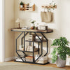 Industrial Console Table, Hallway Table with 4-Tier Shelves