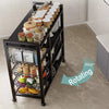 Large 4 Tier Metal Trolley Basket Rack Kitchen Storage Vegetable Cart W/ Wheels