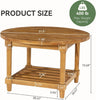 80cm Round Coffee Table 2-Tier Modern Wooden Accent Center Table for Living Room