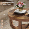 Round Coffee Table, 2-Tier Wooden Circle Coffee Table w/ Storage for Living Room