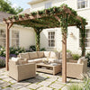 3 x 3 m Wooden Pergola, Garden Pergola Gazebo Grape Trellis, Maple Wood-effect