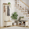 Cream Coat Stand with Shoe Storage, Hallway Unit & Storage Bench,