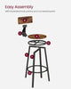 Tall Bar Stools, Bar Chairs with Backrest，1 set for 2 pieces，LBC026B02V1