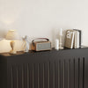 Radiator Cover Vertical Slat Modern Stylish MDF Wood White Black Cabinet Shelf