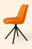 2 x Swivel Dining Chairs Matt PU Leather Padded Seat Dining Room Chair Modern