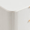 DUSK Hattie 2 Drawer Ridged Modern Bedside Table, Warm White & Gold