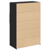 Highboard Black 80x42.5x124 Engineered Wood R9L4