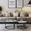 2pcs Nesting Round Coffee Table Sintered Stone End Tables Living Room Furniture