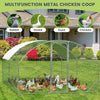 Large Metal Chicken Coop Chicken Run with Waterproof and Anti-UV Cover 3X4X2M
