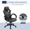 Vinsetto PU Leather Racing Gaming Chair, Swivel Home Office Gamer Chair Gray