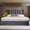 6ft Super King Bed Frame Upholstered Ottoman Bed Headboard w/ Wireless Charging