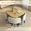 4 Seater Dining Table and Chairs Set Square Wooden Kitchen Table Metal Legs Oak