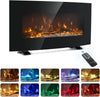Electric Fireplace Wall Mounted Heater Flames Logs Remote Timer Adjustable Heat