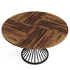 PHDFURNITURE Round Dining Table 120 cm for 4-6 People AXIS - Rustic Brown Wooden