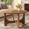 80 cm Solid Wood Round Coffee Table Modern Wooden Center Table for Living Room