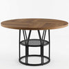 Round Dining Table for 4-6 People, 120cm Farmhouse Wooden Kitchen Dinner Table.