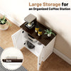 Sideboard, Rustic Storage Cabinet, Storage Cupboard with 2 Doors, Adjustable Zxp