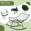 Indoor Outdoor Rocking Chair Egg Papasan Chair w/Padded Cushion-Green