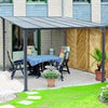 Aluminium Lean-To Gazebo, Wall-Mounted Hardtop Roof Pergola for Garden & Patio