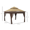 3x3(m) Easy Pop Up Gazebo with 1-Button Push and Mosquito Netting