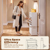 2 Drawer Shoe Cabinet with Shelf Slim Space-Saving Storage,White for 10+ Pairs