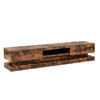 Step Wooden TV Stand In Rustic Oak With LED Lighting