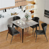 Glass Effect Marble Dining Table Square Top Coffee Table for Kitchen Living Room