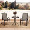 Garden Bistro Set, Small Garden Set w/ Stackable Chairs, Black