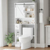 Over The Toilet Bathroom Storage Cabinet Wooden Organizer w/Shelves Sliding Door
