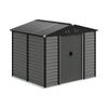 Grey Wood Grain Metal Garden Shed 8x7ft Outdoor Storage House with Foundation