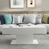 White LED Coffee Table High Gloss Cocktail Table Modern Living Room Rectangle
